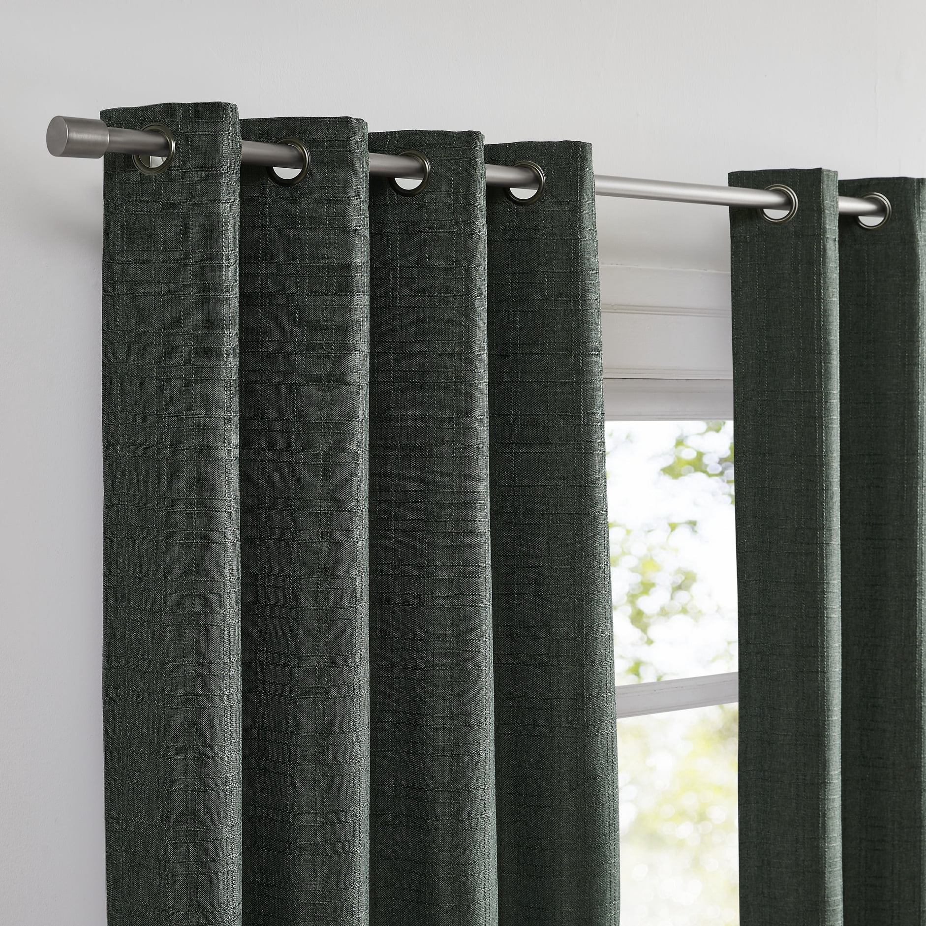 COLTON SUNSHIELD SIGNATURE Blackout Curtains for Living Rooms, Single Curtain Grommet, 50” x 84”, Gray