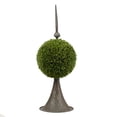 thumbnail image 2 of A&B Home Boxwood Ball Topiary with Metal Finial Stand, 17 Inch Indoor Outdoor House Decoration, 2 of 5