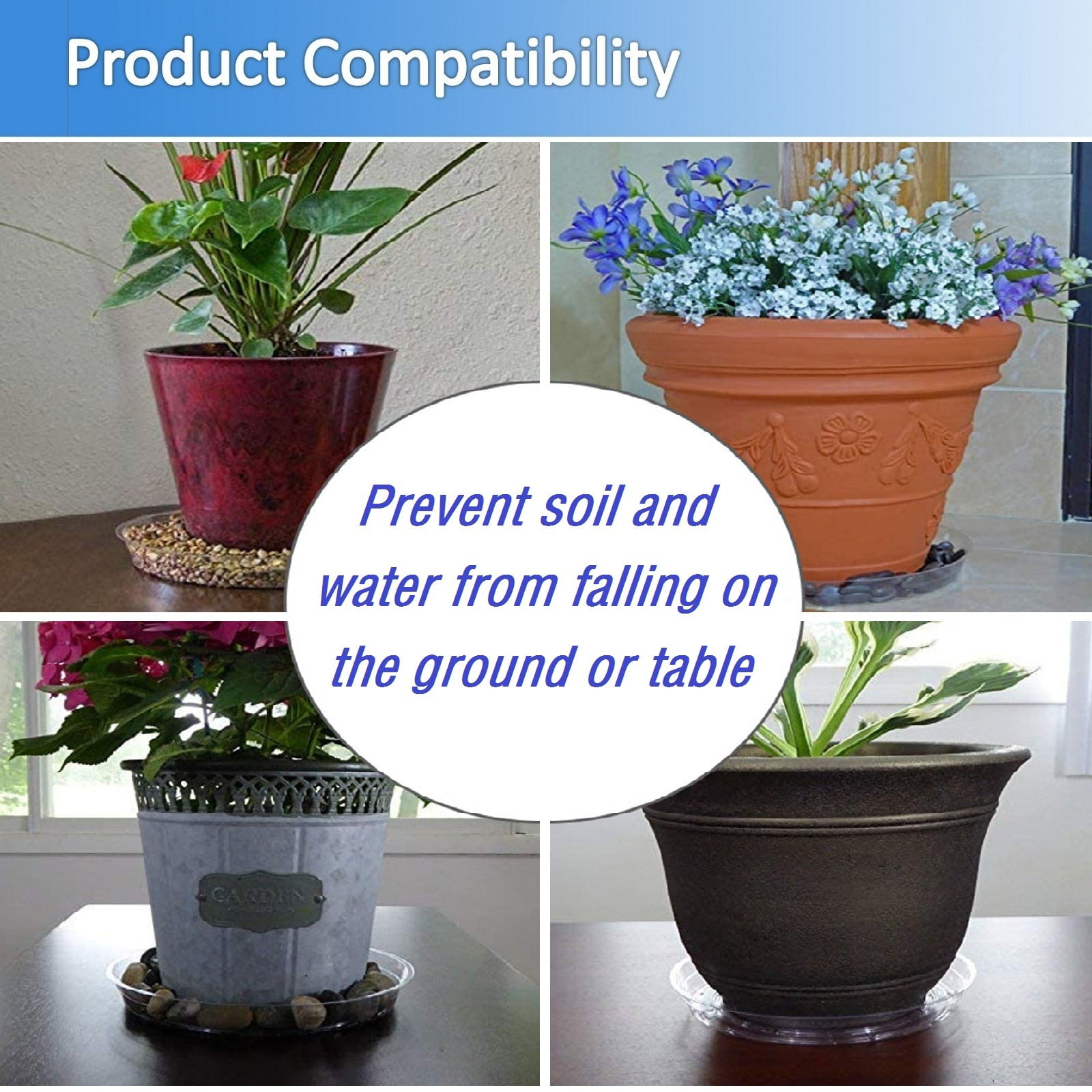 Luluganb 5-Pcs Plant Pot Saucers, Clear(6") – picture 9