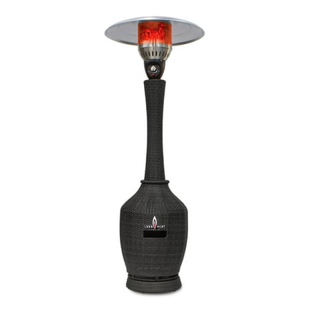 Garden Sun Patio Heater Manual Palermo T-Line 7 Foot Propane Commercial Umbrella Heater, Manual Ignition, Wicker Black Finish ()