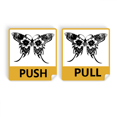 thumbnail image 1 of Alas de mariposa con flores estilo chino Etiquetas engomadas de la puerta de empujar y tirar, 1 of 3