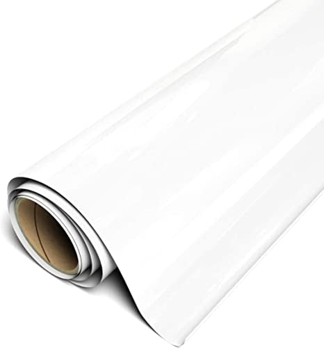 WHITE 11.8' x 5ft Siser Easyweed Heat Transfer Vinyl (HTV) Iron-on for T-shirts. Compatible with Silhouette Cameo, Cricut, and more