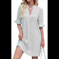 thumbnail image 3 of Vestido Recto Casual con Cuello en V Gris XL, 3 of 10