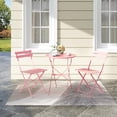 thumbnail image 6 of TROPOW 3 Piece Bistro Set Folding Outdoor Furniture Sets, Outdoor Patio Table and 2 Chairs for Balcony, Garden, Small Space, All Weather & No Assembly Required, Portable Cafe Set, 6 of 8