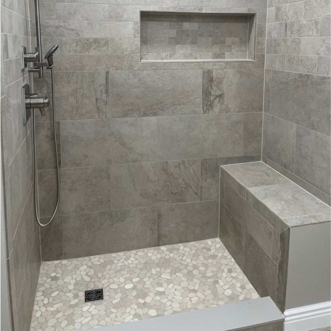 The Tile Life Streambed White 1x1 Marble Pebble / Rock Floor and Wall Tile - Case of 11 (11 Sq. ft.)