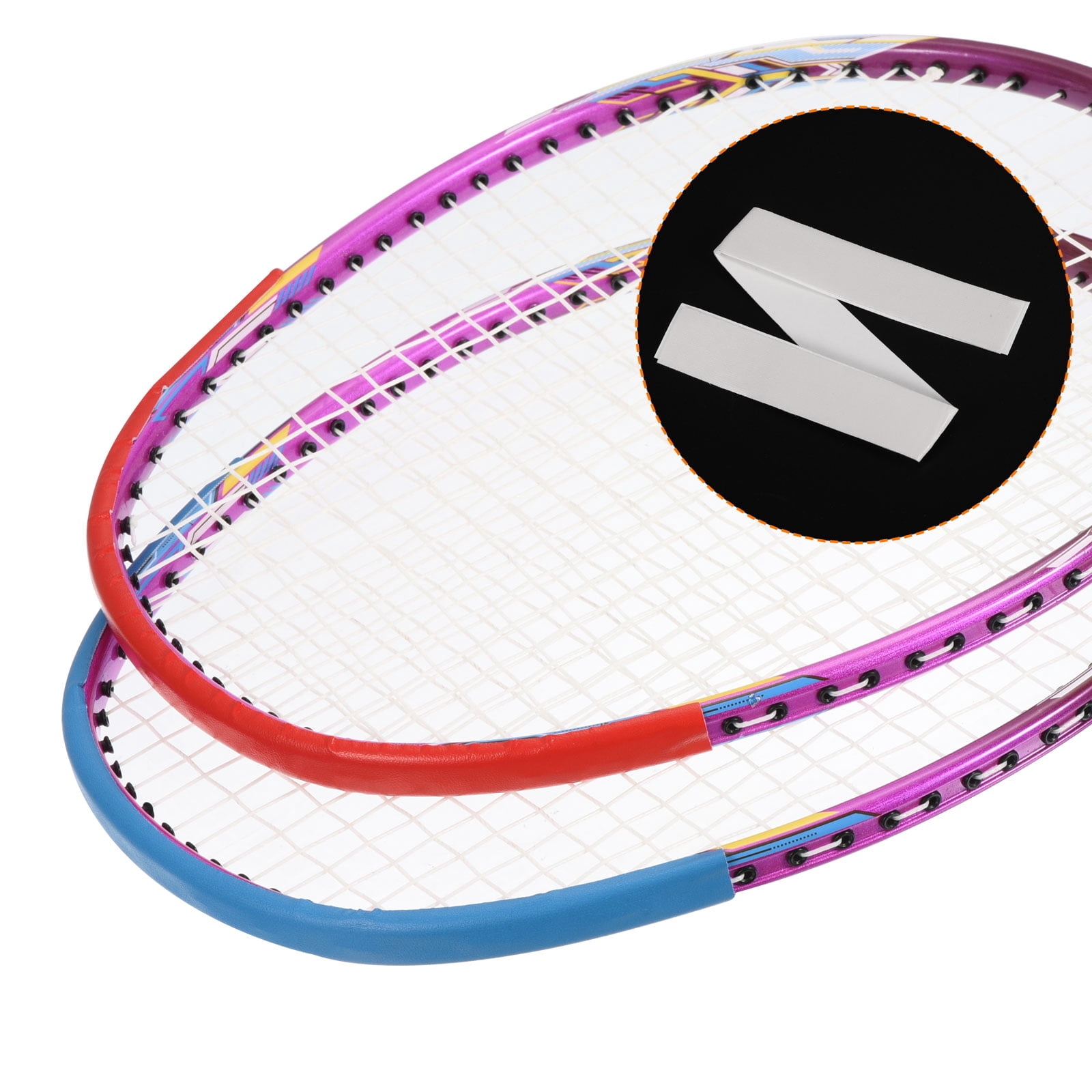 Unique Bargains 9.8"x0.7" Badminton Racket Tennis PU Protector Sticker Tape 12Pcs White
