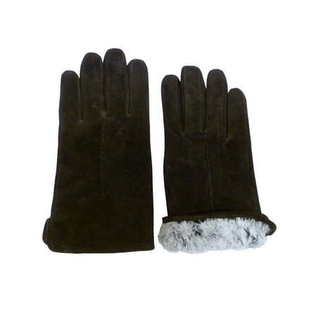 - NICE CAPS Mens Genuine Suede Leather Glove With Soft Plush Lining