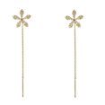 thumbnail image 3 of Pendientes con borlas de flores, modernos y elegantes, pendientes medianos y largos para orejas perforadas, 3 of 5