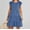 Blue, variant on AOOCHASLIY Ladies' Holiday Dress Womens Summer Spring V Neck Ruffle Chiffon Elegant Waist Mini Short Swing Dresses