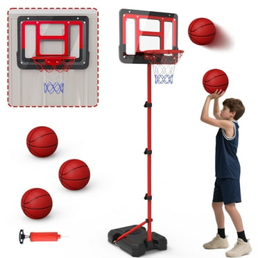 JoyStone Kids Basketball Hoop with Stand, Adjustable Height 3.5FT-6.2FT Toddler Basketball Goal Indoor Outdoor Sport Game Gifts for Boys