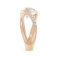 thumbnail image 3 of ANGARA Natural Criss Cross Pear Shaped Aquamarine Ring with Diamond Accents in 14K Rose Gold for Women (Size-7x5mm) | March Birthstone, Anniversary, Jewelry Gift for Women | Natural Aquamarine Ring, 3 of 9