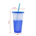 thumbnail image 3 of Kozart 5Pcs/Set Thermochromic Color Changing Cup With Rainbow Straw Lid 720mL Creative Cold Drink Cup Coffee Cup Water Tumblers, 3 of 7