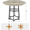 thumbnail image 2 of Senfot 38.6" Round Hexagon Metal Base Dining Table with Storage Net, 1.2" Thick Scratch-Resistant Wood Top, Small Space Kitchen Table, Grey, 2 of 8