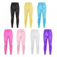 thumbnail image 6 of Kids Toddler Girls Faux Leather Pants Shiny Strech Leggings Tights, 6 of 6