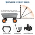 thumbnail image 4 of Graden Dump Cart, 600 Lb Capacity, Yard Utility Wagon With 180° Adjustable Handle, All Terrain Tires & Quick Release System, Poly Dump Cart for Soils Plants Tools, Heavy Duty, 4 of 10