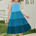 thumbnail image 5 of Ashirexll Teen Summer Dresses, Girls Summer Dress, Summer Girl's Sleeveless Boho Style Casual Color Matching Tiered Slip Dresses for 4-14Y, 5 of 7