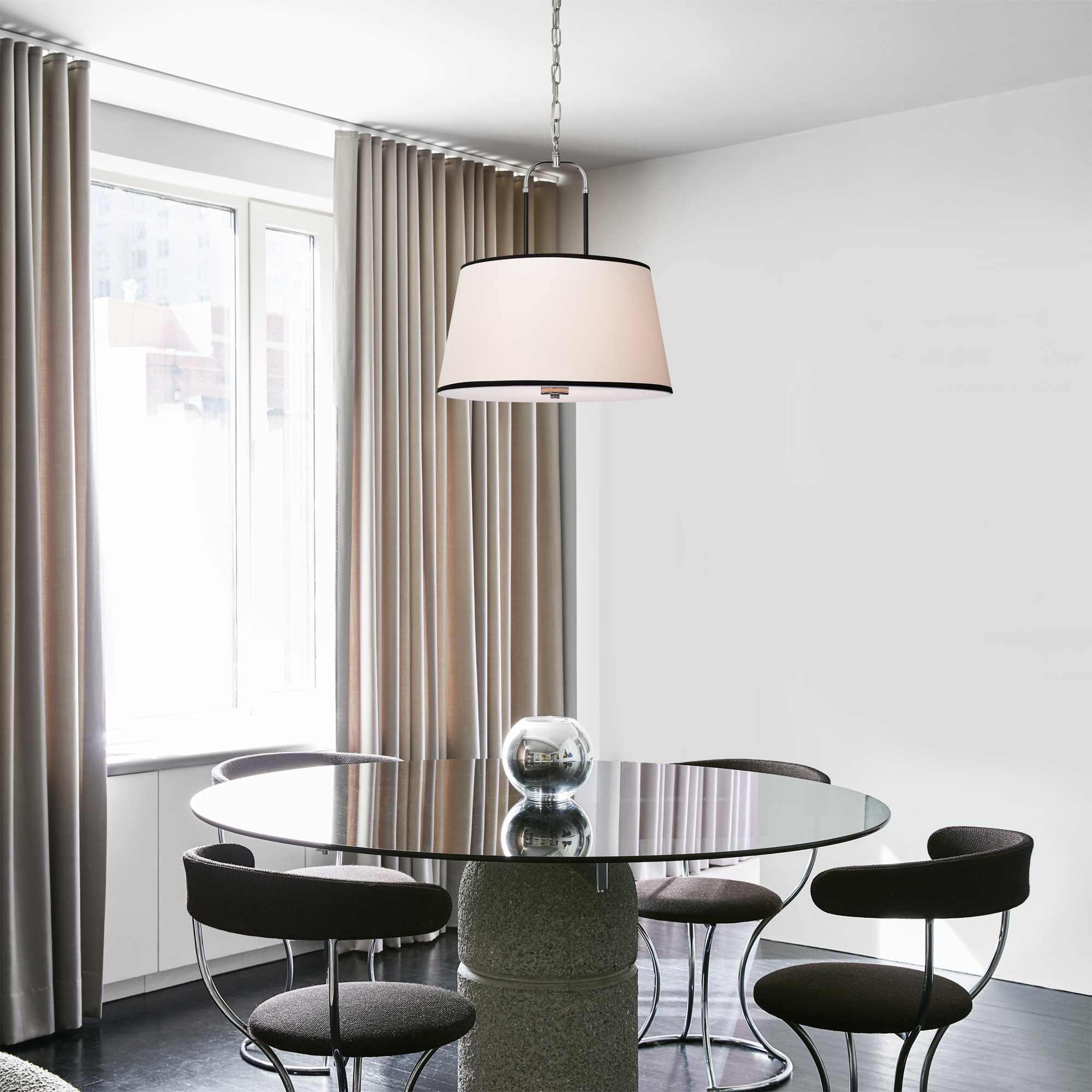 Taro 17.7 in. 3-Light Indoor Chrome Finish Chandelier
