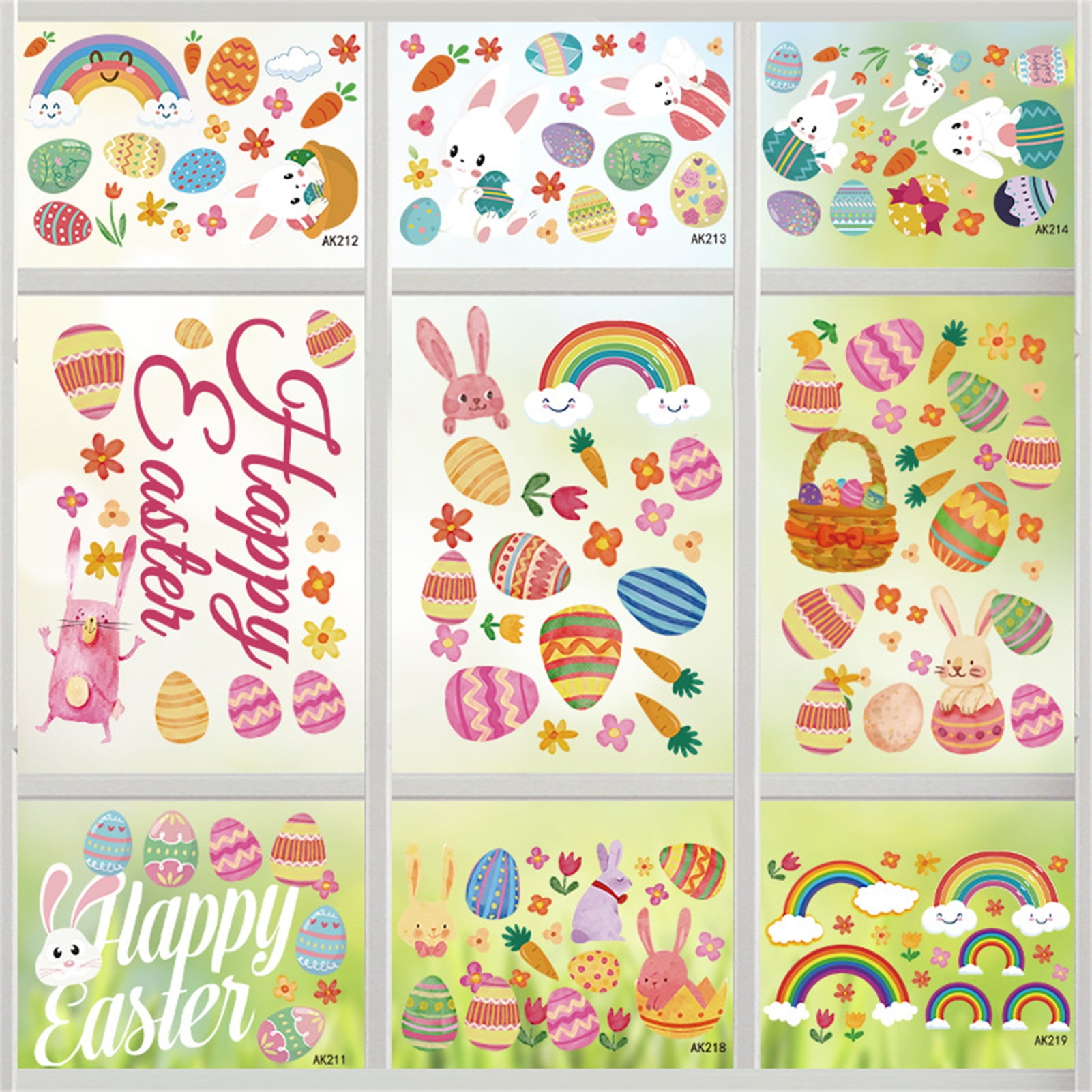 Visland Easter Window Clings,Easter Window Sticker,Easter Window Decals