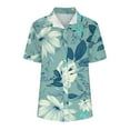 thumbnail image 2 of KBZDBZC Womens Blouses Women's Shirt Soft Cool Summer Shirt Floral Tropical Print V Neck T Shirt Short Sleeve Button Lapel Top Women’S Blouse Women's T Shirt Womens Shirts (Green,XXXL), 2 of 6