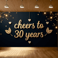 thumbnail image 6 of LUUFILx Cheers to 30 Years Banner Party Decorations Backdrop Background Celebration Decor Photography Props Anniversary Event Party Supplies, 6 of 8