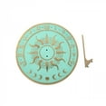thumbnail image 2 of Solstice Garden Sundial Clock Solid Brass Verdigris Blue NESW Summer Vibes Curb Appeal 10 inch Diameter Renovators Supply, 2 of 6