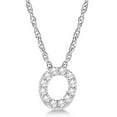 thumbnail image 1 of Petite Pave Diamond Initial Pendant Necklace 14k White Gold, 1 of 1