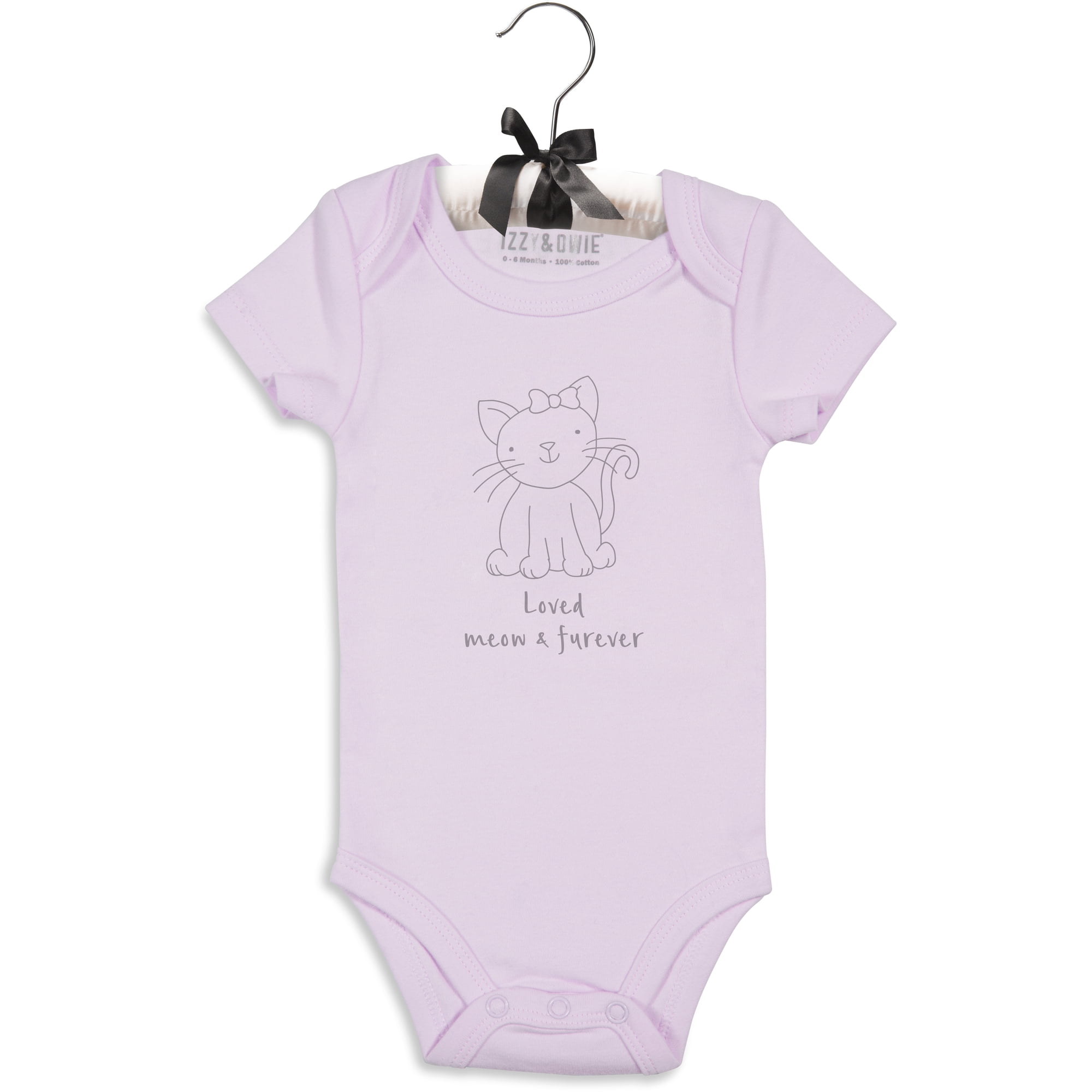 Pavilion Gift Company - Soft Lavender Kitty - 0-6 Months Onesie