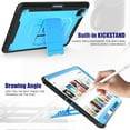 thumbnail image 3 of Dteck Case For iPad Pro 11" 2nd Generation (2020 Released) ,Shockproof Rubber Cover Pencel Holder Shoulder Strap Expandable Pouch Hybrid PC Kickstand Case Without Built-in Screen Protector ,Blue, 3 of 7