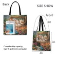 thumbnail image 3 of Canvas Tote Bag for Women Girls Design Print Flower-festooned Friends Tote, 3 of 8