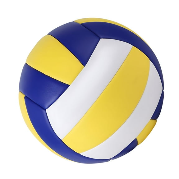 BESTSKY Indoor Volleyball PU Leather Outdoor Ball w/ Ball Pump Beach Gym Training Play Children Beginner Teenager Blue Yellow