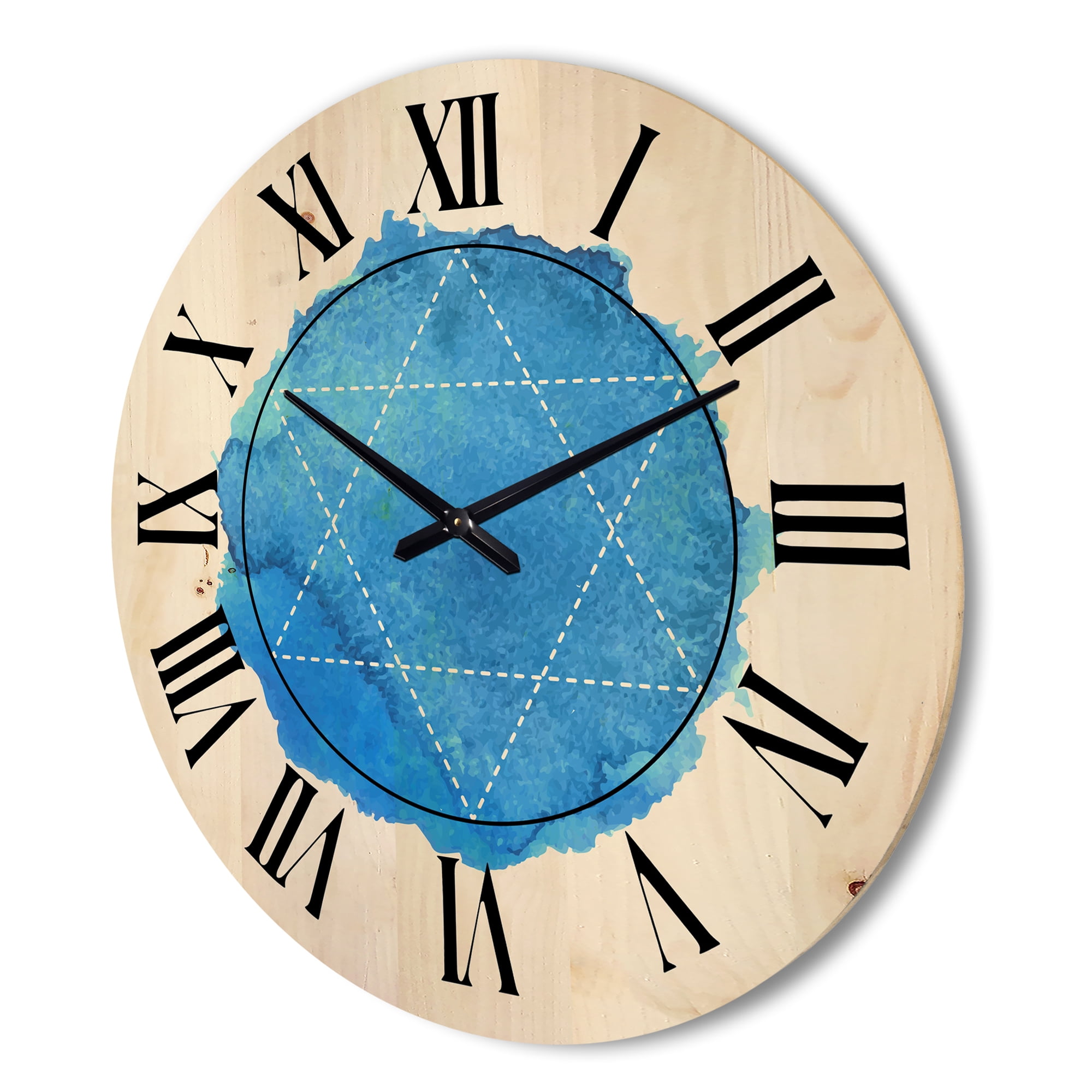Designart 'Sacred Geometry and Symbol of Alchemy III' Bohemian & Eclectic Wood Wall Clock