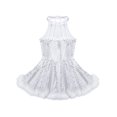 thumbnail image 4 of iEFiEL Girls Christmas Snowman Costume Velvet Puff Sleeves Ballet Tutu Dress Leotard A-White 4, 4 of 7