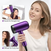 CONFU Hair Dryer 1600W, Lightweight Fast Drying Blow Dryer with Diffuser and Concentrator,Purple