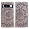 thumbnail image 5 of Compatible with Google Pixel 8 Pro 5G Wallet Phone Case and Tempered Glass Screen Protector Flip Credit Card Holder Stand Mandala Flower Cell Cover for Pixel8Pro Pixel8 XL Eight 8Pro Women Men Gray, 5 of 9