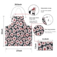 thumbnail image 7 of Black Daisy Flower Retro Pattern Apron-Garden Aprons for Women with Pockets-Cotton Linen Waterproof Kitchen Cooking Gardening Aprons Adjustable for Kitchen,Cooking,BBQ and Salon 33x27 Inch, 7 of 7