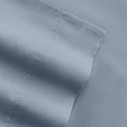 Queen, Light Blue Solid Microfiber 6 Piece Bed Sheet Set, by Noble Linens