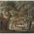 thumbnail image 2 of Paul Sandby 21x20 Gold Ornate Framed and Double Matted Museum Art Print Titled - Halfway House, Sadler's Wells, 2 of 4