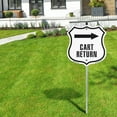 thumbnail image 5 of Cart Return Right (2 Pack) 12 inch X 12 inch Shield Shaped Commercial Grade Plastic Signs with Aluminum Mounting Stakes Weather Resistant Made in the USA, 5 of 8