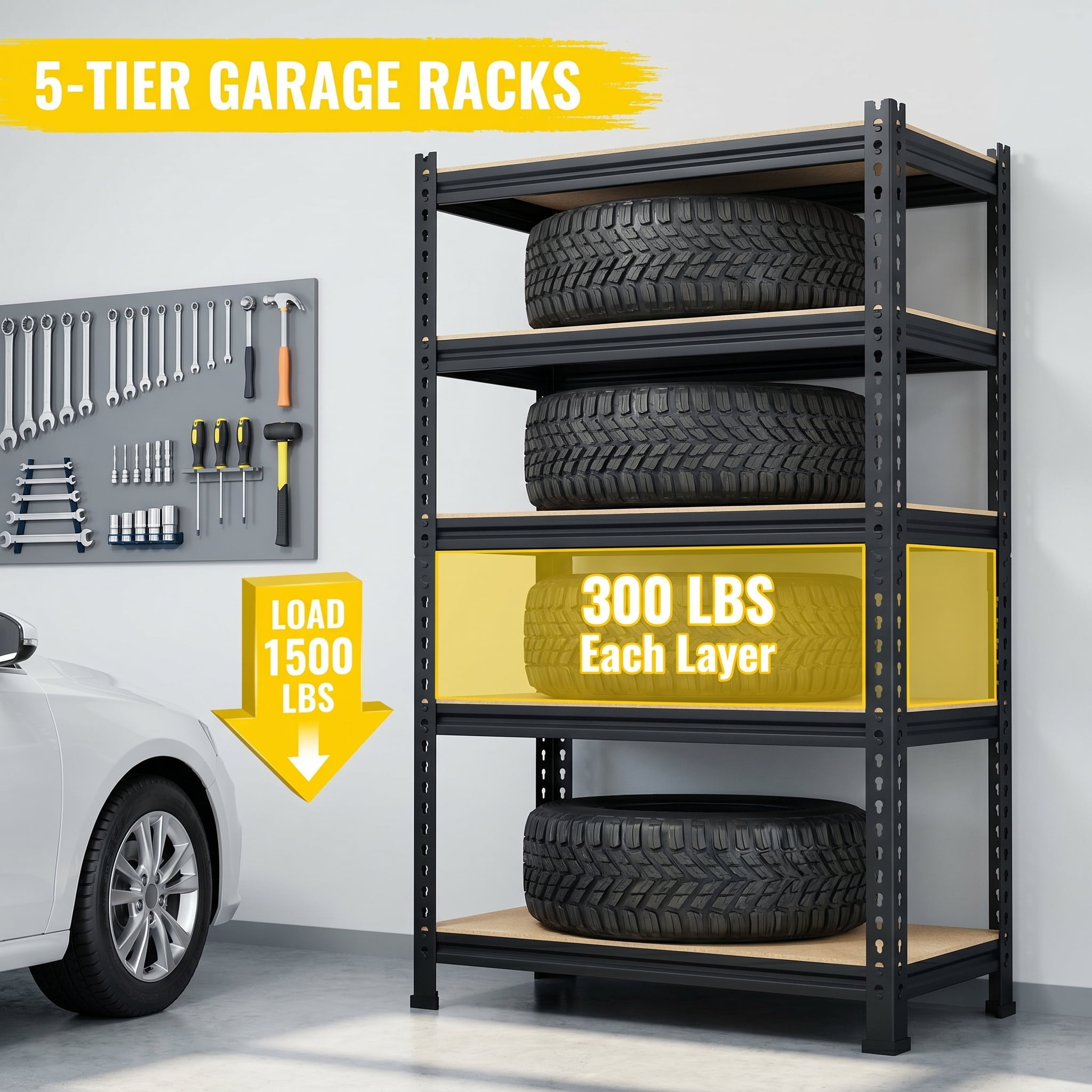 Free Shipping! \TrumanPick 5-Tier Metal Storage Shelves, 1325lbs