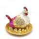 thumbnail image 2 of Joyero de aleación de pollo con forma de gallina ponedora de la suerte con revestimiento de metal, 2 of 5