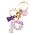 thumbnail image 1 of LYMAYTER Cute Pink Tassel Mug Accessory Initial Letter Charm Keychain - with Tassel, Heart - shaped Sequins, 1 of 7
