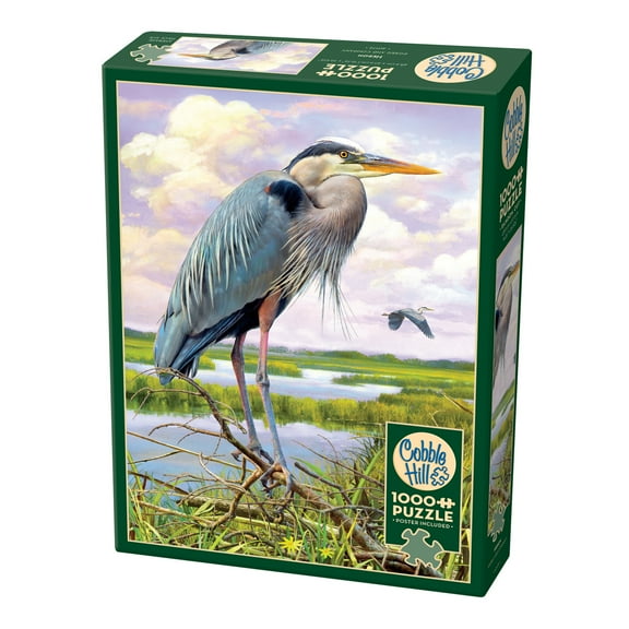 Cobble Hill 1000 Piece Puzzle: Heron - Reference Poster Included, High Quality Jigsaw, Earth Friendly Materials
