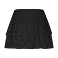thumbnail image 3 of Women's Lace Mini Skirt Y2K Floral Lace Elastic Waist Layered Ruffled A-Line Short Skirt Elegant Flared Design Lightweight Comfortable Summer Skirts, 3 of 5