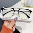 thumbnail image 3 of Blue Light Blocking Glasses Unisex Large Frame Half Rim Clear View Strong Hinge Eye Protection Clear Bluelight Glasses Spectacles Eyewear, 3 of 8