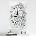 thumbnail image 1 of Hand Drawn Tapestry, Giant Seashore All over Compass in Exquisite Ornate Detailed Motifs Ocean Animal, Fabric Wall Hanging Decor for Bedroom Living Room Dorm, 5 Sizes, Black White, by Ambesonne, 1 of 1