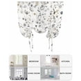 thumbnail image 6 of Gray Botanical Tie Up Curtains for Window, Thermal Insulated Balloon Shade Adjustable Rod Pocket Curtains Valance Panels for Kitchen Bathroom Cafe 42 x 45 Rustic Spring Summer Floral Leaves, 6 of 6