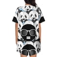 thumbnail image 3 of Kdxio Black Head Woman with Panda Hair Print Pajamas Sets for Women Short-Sleeved Pjs with Lounge Shorts Two Piece Sleepwear S-4XL, 3 of 8