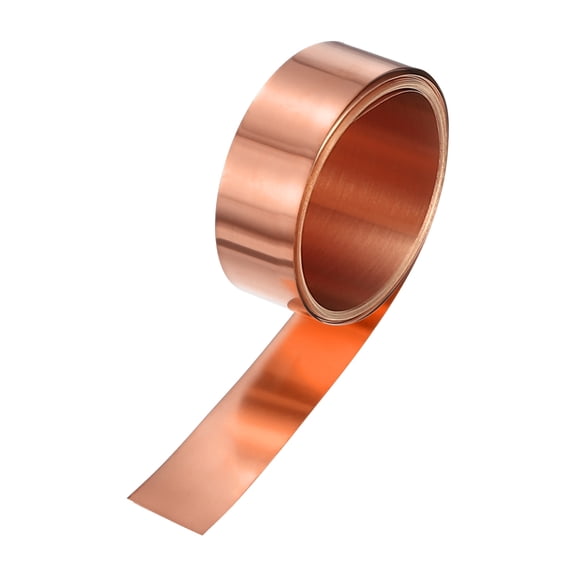 Uxcell Copper Sheet Roll, 2000 x 25 x 0.3mm/ 6.56ft x 1" x 0.012" Copper Foil Sheet Roll for House Repair/DIY