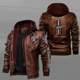 thumbnail image 1 of Chaqueta de cuero de Pu para hombre, abrigo cálido a prueba de viento, estilo europeo, otoño, 1 of 3