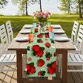 thumbnail image 4 of Table Runners 70 Inches Long Dress Scarves, Sage Green Strawberry Farmhouse Coffee/Dining/Kitchen Table Decor, Holiday Table Runner, Spring Floral Watercolor Summer Botanical 13x70 Inch, 4 of 9